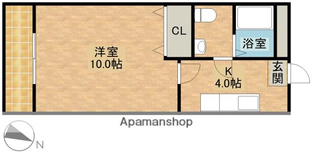 アミスターⅡ(1K/2階)の間取り写真