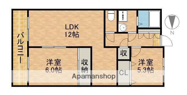 北川原ロビスト(2LDK/3階)の間取り写真