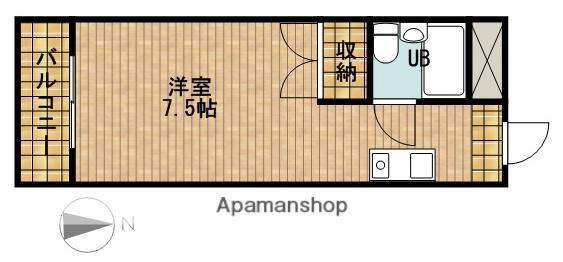 メゾンド中島(ワンルーム/2階)の間取り写真