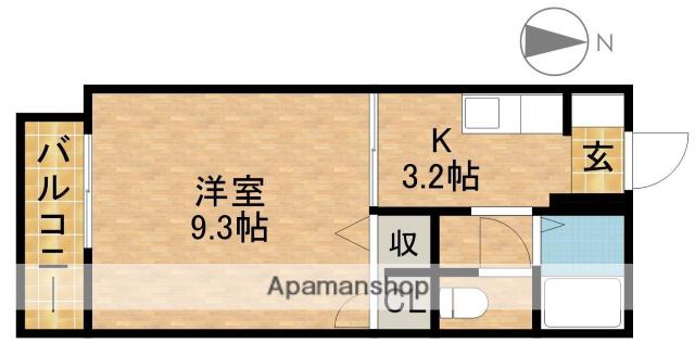 グレイスハイム(1K/2階)の間取り写真