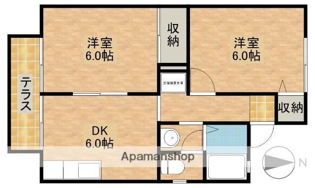 コーポシャルマン(2DK/1階)の間取り写真