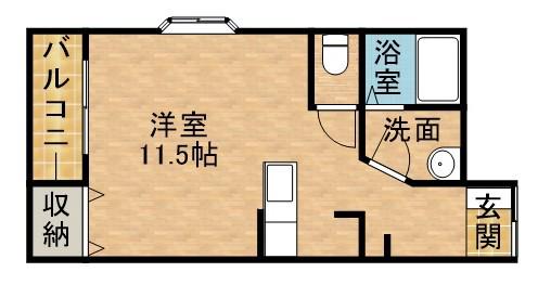 マンション司Ⅱ(ワンルーム/2階)の間取り写真