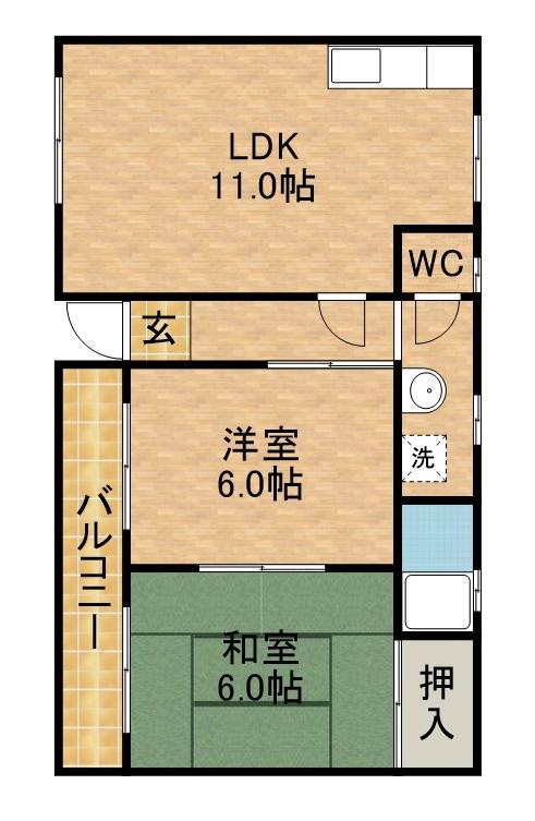 ポートアイランドT(2LDK/2階)の間取り写真