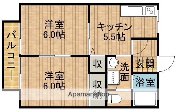 サンエール天白A(2K/2階)の間取り写真