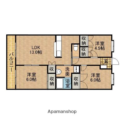 ルミエール(3LDK/4階)の間取り写真
