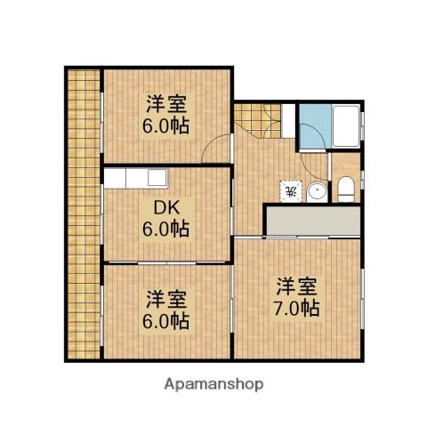 サンメモリーⅠ(3DK/1階)の間取り写真