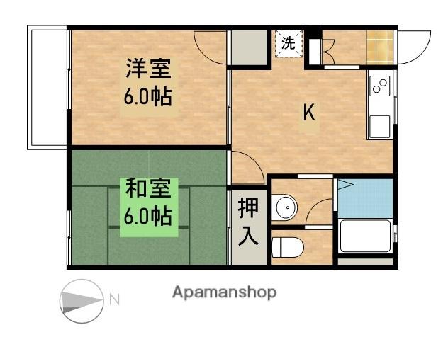 ルミエールA(2K/2階)の間取り写真