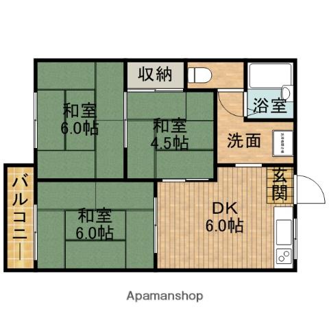 セリーヌ大井川(3DK/1階)の間取り写真