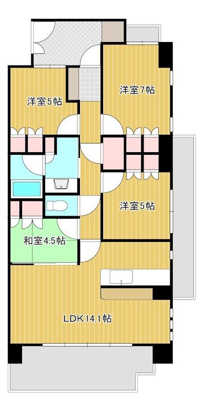 一条レジデンス浜松(4LDK/13階)の間取り写真