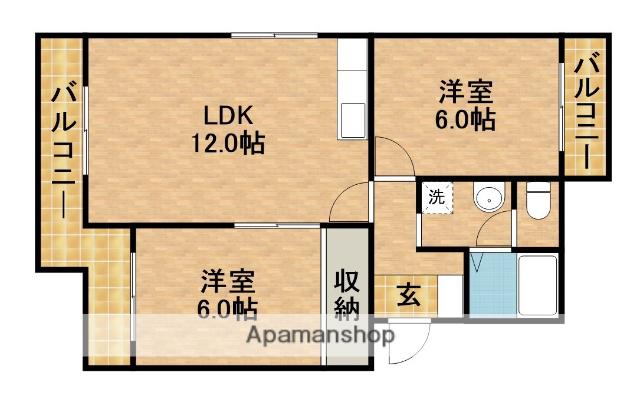 フレンドシティ(2LDK/3階)の間取り写真