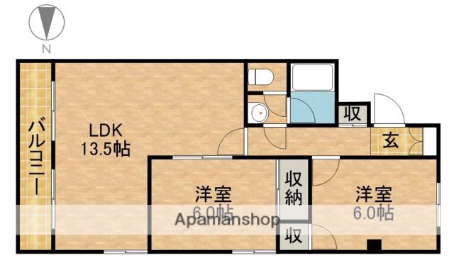 ファミール楊子(2LDK/2階)の間取り写真