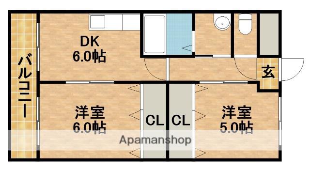 コスモ三ケ日Ⅱ(2DK/3階)の間取り写真