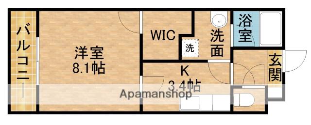 BERGE(1K/4階)の間取り写真