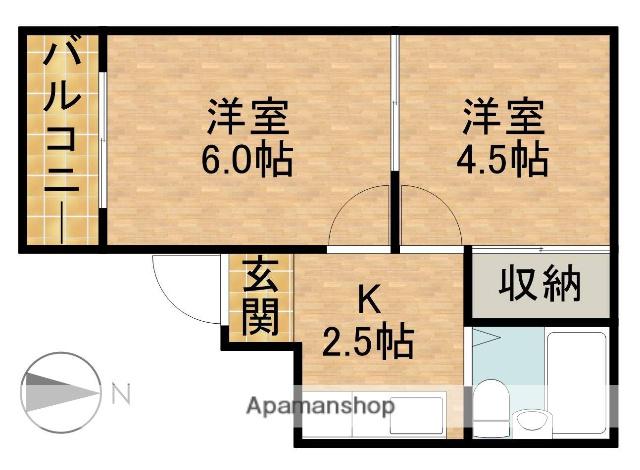 メロウレジデンス(2K/1階)の間取り写真