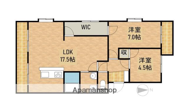 フローラ蜆塚Ⅱ(2LDK/2階)の間取り写真