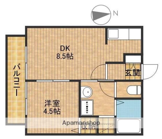 サニーVILLA(1LDK/2階)の間取り写真