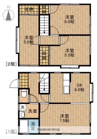 東海道本線 浜松駅 バス乗車時間：20分 三和町西バス停で下車 徒歩5分 2階建 築26年(4DK)の間取り写真
