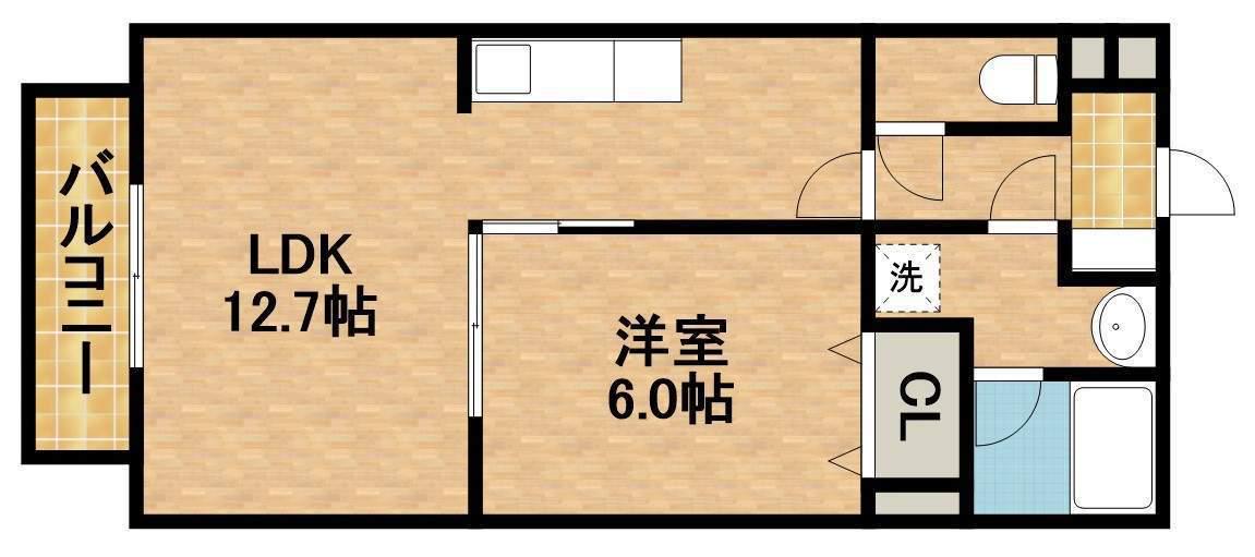 GRAND COLLINE(1LDK/2階)の間取り写真