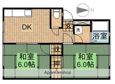 スクエア相良(2DK/2階)の間取り写真