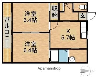 コーポS(2K/1階)の間取り写真