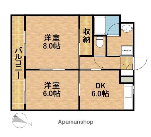 SUNNY MANSION Ⅱ(2DK/1階)の間取り写真