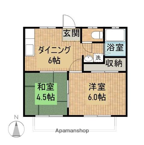 パナハイツ大石(2K/1階)の間取り写真