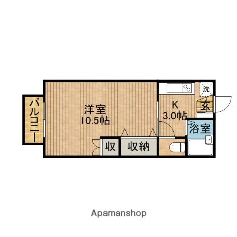 メゾンエスポワール(1K/1階)の間取り写真