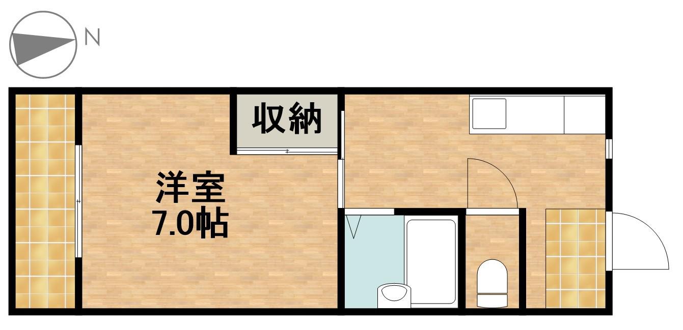 ハーベスト上島(1K/3階)の間取り写真
