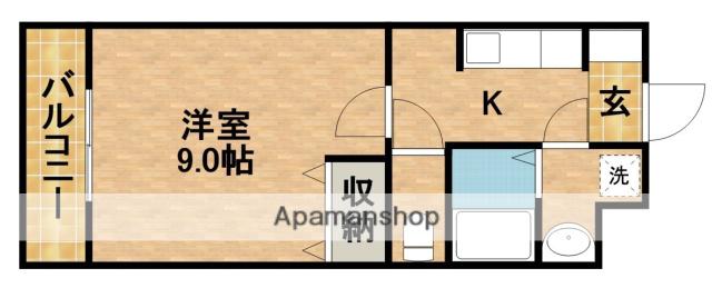 CYNTHIA山下(1K/3階)の間取り写真