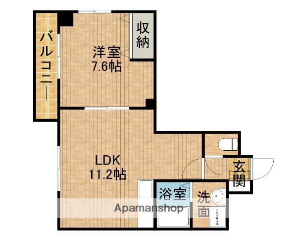 ザ・レジデンス元魚(1LDK/2階)の間取り写真