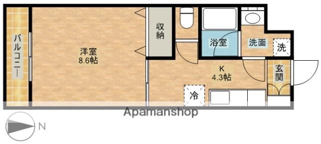 リヴェール(1K/1階)の間取り写真