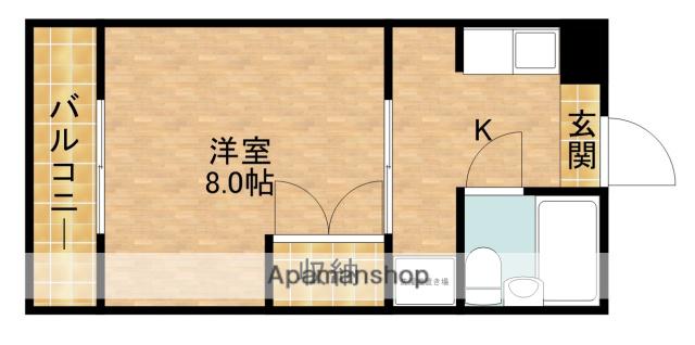 ビューラータカノ(1K/1階)の間取り写真
