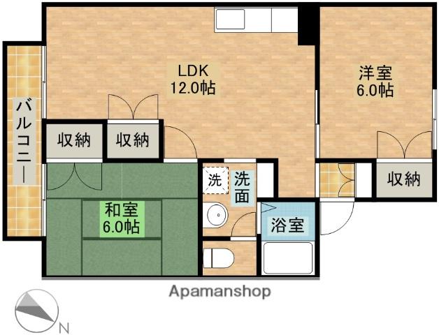 テクトピアホームズ高丘Ⅱ(2LDK/1階)の間取り写真