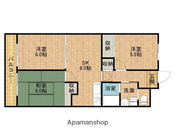 カーサマルコ(2LDK/1階)の間取り写真