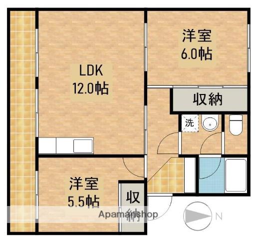 たかみマンション(2LDK/2階)の間取り写真