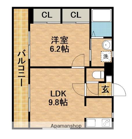 ビアン・カリテ(1LDK/2階)の間取り写真