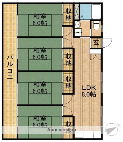 ハイツバロン(4DK/1階)の間取り写真