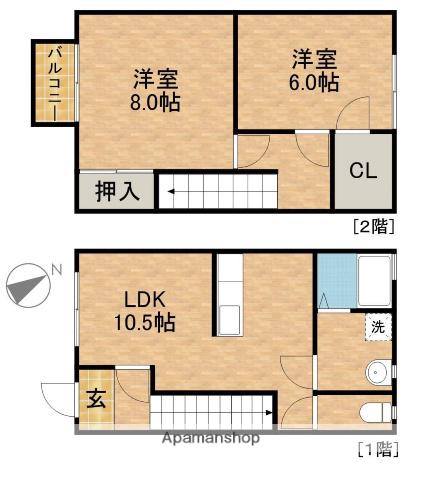 スタントンハウス(2LDK)の間取り写真