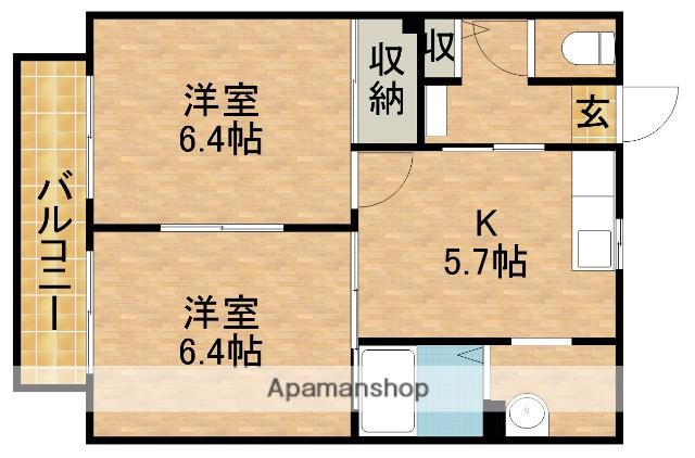 リヴァージュA(2K/1階)の間取り写真