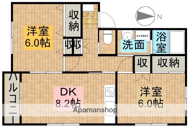 キートスⅠ(2DK/1階)の間取り写真