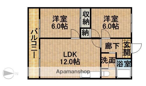 マーブルパレス(2LDK/1階)の間取り写真