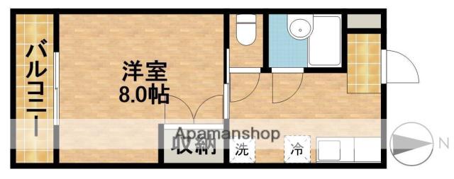 わかば台ハイツ(1DK/1階)の間取り写真