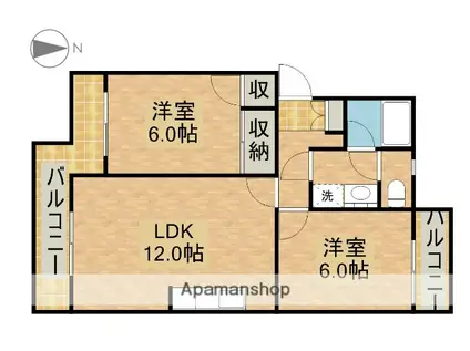 ベストA(2LDK/2階)の間取り写真