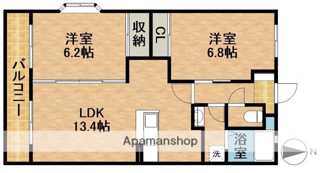 アネーロ(2LDK/2階)の間取り写真