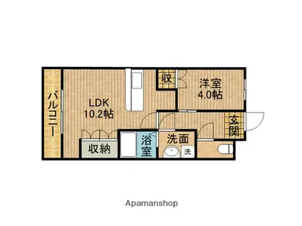 シャルマン(1LDK/2階)の間取り写真