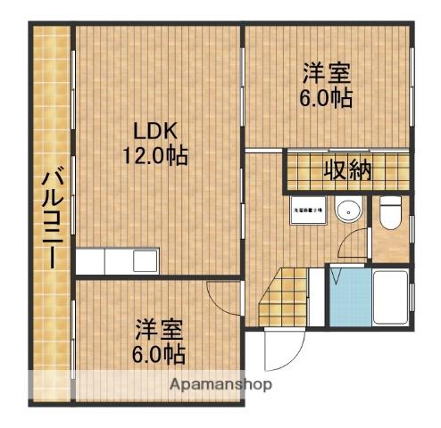 武藤ハイツⅡ(2LDK/1階)の間取り写真