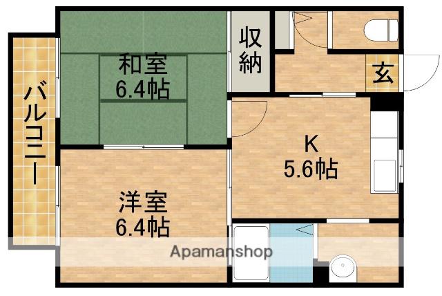 ベルドミールB(2K/2階)の間取り写真