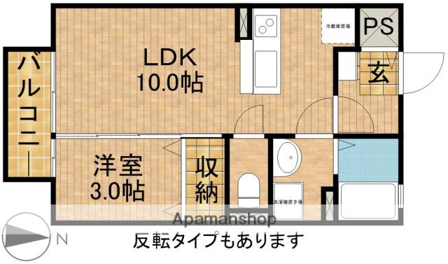 クレール御殿(1LDK/1階)の間取り写真