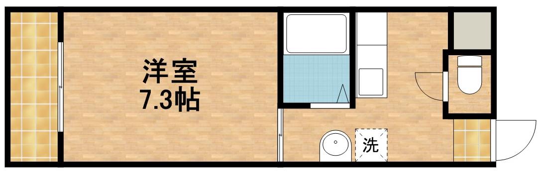 ALIFE初生(1K/3階)の間取り写真