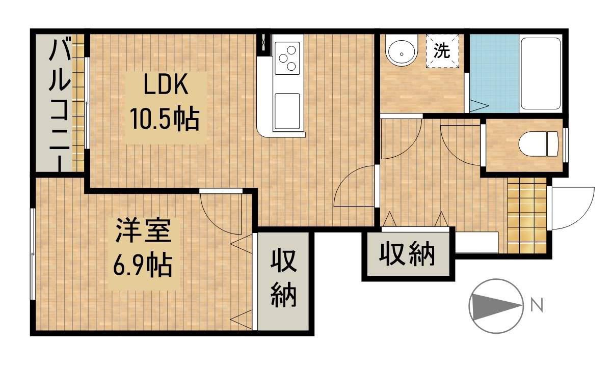 ヒバリーヒルズ(1LDK/1階)の間取り写真